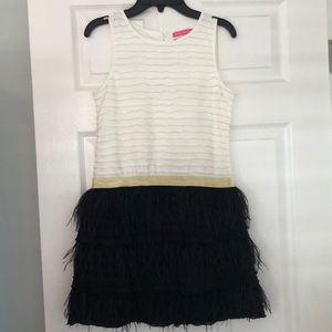 Girls faux feathered dress. Never worn but no tags